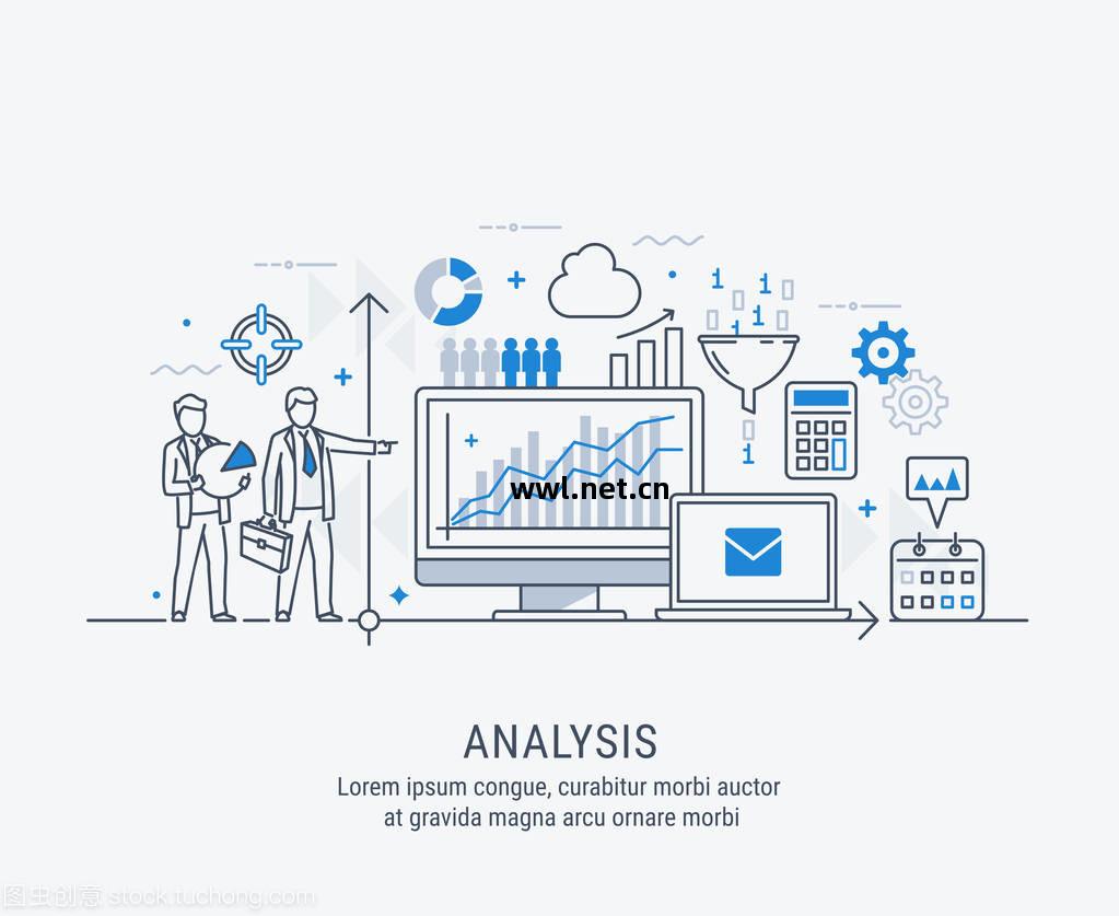 現代細線設計分(fen)析(xi)網(wang)站(zhan)橫(heng)幅(fu) 矢(shi)量(liang)圖(tu)概(gai)念(nian)及(ji)其(qi)在(zai)商業智(zhi)能(neng)中的(de)應(ying)用(yong)
